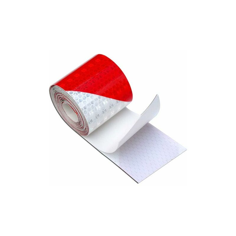 4 Stück Reflektierendes Band Reflektierender Sicherheitswarnaufkleber Film  Weiß Rot, Fluoreszierendes Band Sicherheitsaufkleber für Nachtsichtbarkeit