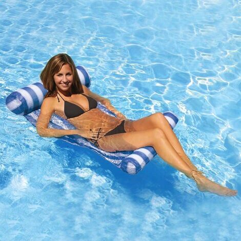 Aufblasbare Schwimmbecken-Hängematte, 4-in-1-Boje, einfache aufblasbare Matratze für Erwachsene, tragbarer Wasserschwimmbett-Stuhl für