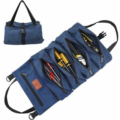 longziming Roll Up Wrench Tool Bag - Canvas - Blau