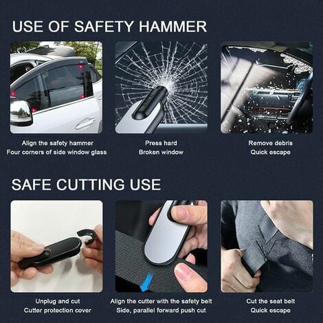 Auto-Sicherheitshammer – Fensterbrecher mit Sicherheitsgurtschneider –  Auto-Sicherheitshammer-Notausstiegswerkzeug für selbstrettendes Überleben