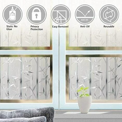 Sichtschutzfolie Verdunkelungsfolie Anti-UV-Sichtschutz Blickdichte  Fensterfolie Mattierte Fensterfolie Elektrostatische Folie Mattglas-Effekt  Fensterfolie für Badezimmer Büro Zuhause 30×400 cm