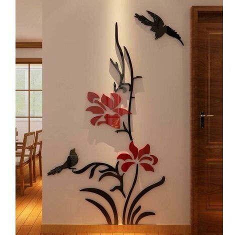 3D Kreative Blumen Wandmalereien für Wohnzimmer Schlafzimmer Sofa  Hintergrund TV Wand Hintergrund, Originalität Aufkleber Geschenk,  Wandaufkleber