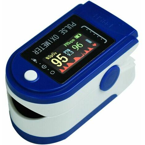 Handheld-Fingerclip-Pulsoximeter für zu Hause, blau-weißes TFT-Display, Betrieb mit 2 AAA-Batterien, keine