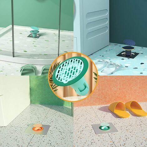 4 geruchssichere Anschlüsse für den Duschbodenablauf, geruchssicherer  Duschbodenablauf aus Gummi, Badezimmer-Abtropfgestell ohne Filter, geeignet  für