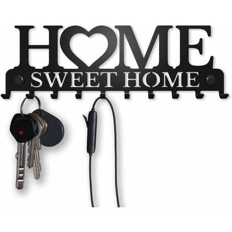 Sweet Home Dekorativer Schlüsselhalter zur Wandmontage (10 Haken),  Kleiderhaken aus Metall für Haustür, Küche oder Garage Aufbewahrung für  Haus-, Arbeits-, Auto-, Fahrzeugschlüssel Vintage-Dekor