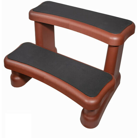 Escalier 2 marches pour spa couleur Marron (1/5)