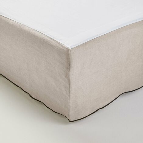 Cache sommier 140x200 cm MADURA - Ficelle et bourdon noir - CARLINA (1/4)
