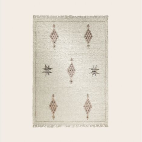 Tapis de sol 120x180 cm MADURA - Ivoire et gris - FADI