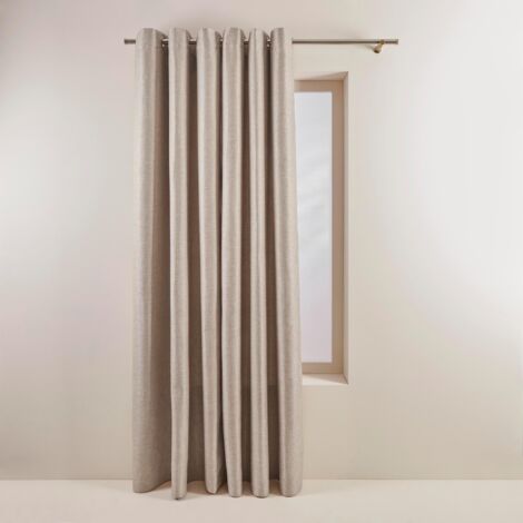 Rideau oeillets doublé thermique 145x277 cm MADURA - Osier - COCONUT (1/5)