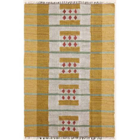 Tapis de sol en Tissage graphique en coton et jute ANDONI (1/5)