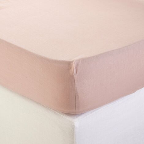 Drap Housse en Lin lavé légèrement froissé CARLINA (1/3)