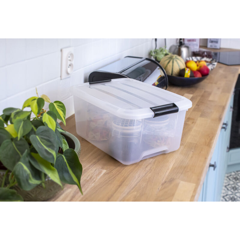 Contenitori Storage Visual Box XL - 39x29x17 Cm, 15L, Trasparenti, Per Casa, Ufficio E Cucina