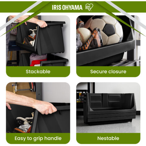 Iris Ohyama, Plastic opbergdoos, Set van 3 luchtdichte 50L boxen, AT-L, Helder, B59 x D39 x H29 cm