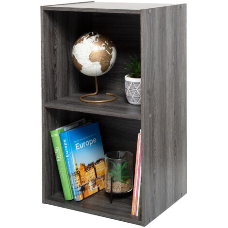 Iris Ohyama, Armadietto, Libreria, Armadietto con 2 Ripiani, Grande Capacità , Multifunzionale, Robusto Ufficio, Camera da Letto, Soggiorno - Scaffale Base per Ufficio CX-2FN - Rovere Grigio