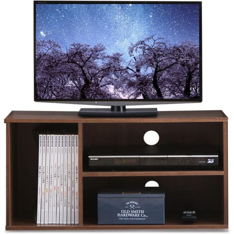 Iris Ohyama, mobile TV, mobile TV, mobile TV per schermi fino a 43 pollici, Tavolo da soggiorno, ripiani 3, uscita cavo, moderno, ufficio, camera da letto, soggiorno - Module Shelf MDB-3S - Marrone