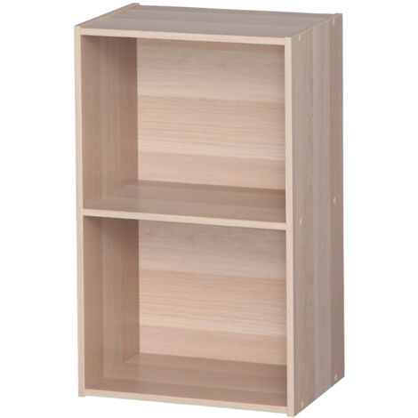Iris Ohyama, Armadietto, Libreria, Armadietto con 2 Ripiani, Grande Capacità , Multifunzionale, Robusto Ufficio, Camera da Letto, Soggiorno - Rack Base per Ufficio CX-2FN - Marrone Chiaro
