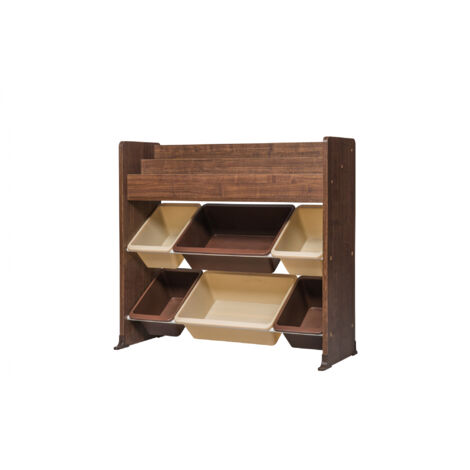 Iris Ohyama, Portagiochi, Mobili, Libreria per bambini, Organizzatore, Scatole per giochi, libri /6 scatole di plastica rimovibili, Stanza dei giochi, Camera da letto -ETHR-26 - Marrone