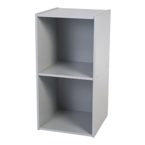 Iris Ohyama, Mobili per bambini, Libreria, Organizzatore di giocattoli, 2 ripiani fissi, Multifunzionale, Design, Asilo nido, Camera da letto, Scuola - Kids cube shelf KCX-2 - Grigio