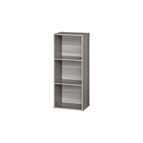 Iris Ohyama, Armadietto, Libreria, Armadietto con 3 Ripiani, Grande Capacità , Multifunzionale, Solido, Ufficio, Camera da Letto, Soggiorno - Scaffale Base per Ufficio CX-3FN - Rovere Grigio