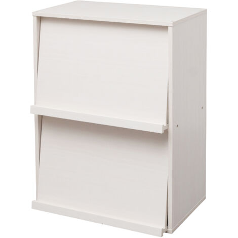 Iris Ohyama, Mobile, Libreria, Scaffale portaoggetti, 2 ante pieghevoli, Design, Solido, Moderno, Multiuso, Ufficio, Camera da letto, Soggiorno, Flap Rack CHR-2, Rovere bianco