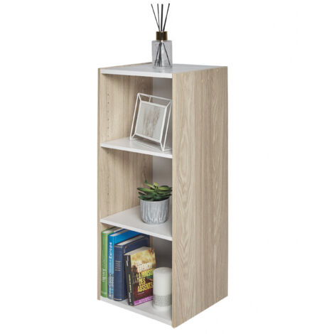 Iris Ohyama, mobile contenitore, libreria, 3 ripiani modulari, moderno, ufficio, camera da letto, soggiorno - Space Saving Shelf - UB-9035 - Marrone chiaro