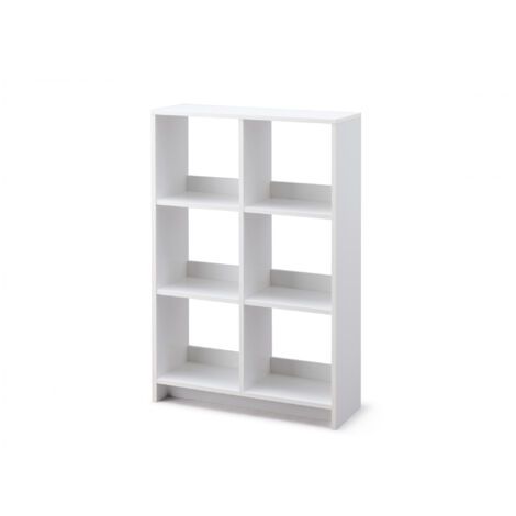Iris Ohyama, Armadio a giorno, Libreria, Ripiano a 6 scomparti, Grande capacità , Orizzontale e verticale, Ufficio, Camera da letto, Soggiorno - Wood Open Shelf WOS-6 - Rovere bianco (1/3)