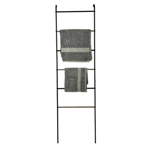 Iris Ohyama Stand Appendiabiti in Metallo, Scala, Nero, Ganci Inclusi, Solido, Anti scivolo, Per Camera, Studio, Armadio, Stendibiancheria, Montaggio Facile, PI-L160