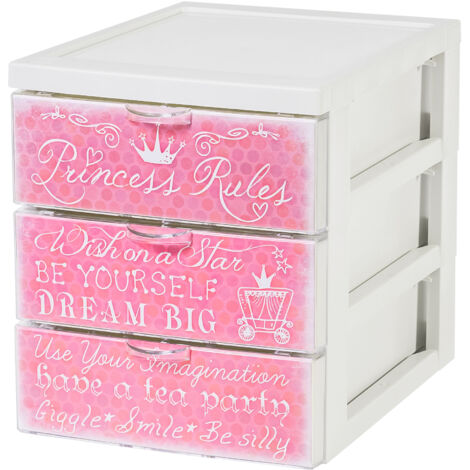 Iris Ohyama, Torre, Cassettiera, Contenitore in plastica con maniglia ergonomica, 2L, 3 cassetti, Robusto, senza BPA, Ufficio, Camera da letto, Soggiorno, SCF-A5, Princess