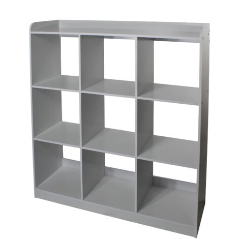 Iris Ohyama, Mobili per bambini, Libreria, Organizzatore di giocattoli, 9 ripiani fissi, Multifunzionale, Design, Asilo nido, Camera da letto, Scuola - Kids cube shelf KCX-9 - Grigio