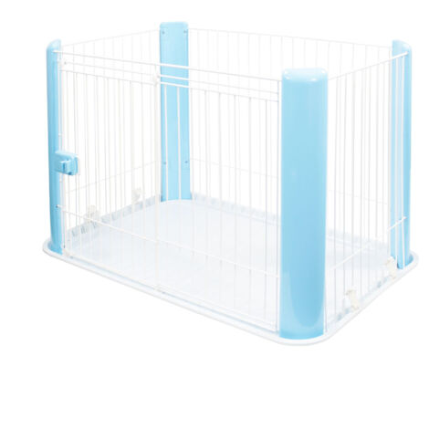 Iris Ohyama Recinto per Cani da Interno con Porta, A60cm, Blu, Plastica, Parco, Per Cucciolo, Gatti, Animali domestici, Interni, Esterni, Gabbia, Cuccia, Canile, CLS-960