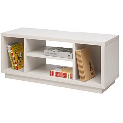Iris Ohyama, Porta TV/Mobile TV/TV Supporto in legno/Porta TV con ripiani aperti/Porta TV per TV da 43 pollici, Legno massello, Ufficio, Soggiorno - TV Cabinet Standard OTS-100S - Quercia Bianco