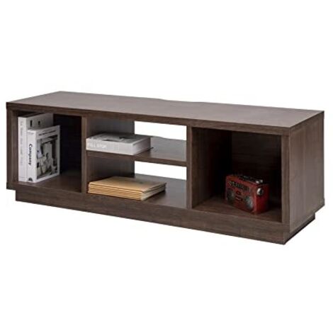 Iris Ohyama, Porta TV/Mobile TV/TV Supporto in legno/Porta TV con ripiani aperti/Porta TV per TV da 55 pollici, Legno massello, Ufficio, Soggiorno - TV Cabinet Standard OTS-125S - Marrone
