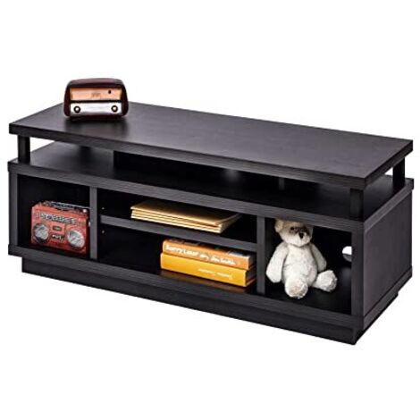 Iris Ohyama, Porta TV/Mobile TV/TV Porta TV in legno/Porta TV con 5 ripiani aperti/TV fino a 43, Legno massello, fori passacavi, Ufficio, Soggiorno - TV Cabinet Middle OTS-100M - Quercia nera