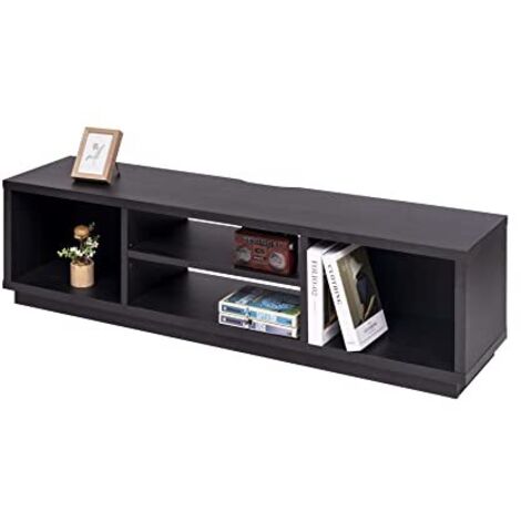 Iris Ohyama, Porta TV/Mobile TV/TV Supporto in legno/Porta TV con ripiani aperti/Porta TV per TV da 65 pollici, Legno massello, Ufficio, Soggiorno - TV Cabinet Standard OTS-150S - Quercia nera