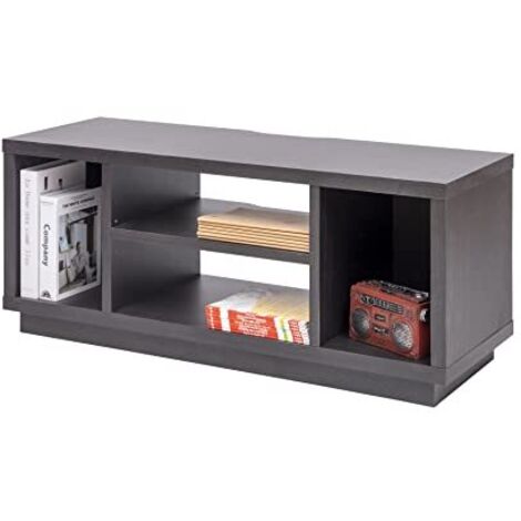 Iris Ohyama, Porta TV/Mobile TV/TV Supporto in legno/Porta TV con ripiani aperti/Porta TV per TV da 43 pollici, Legno massello, Ufficio, Soggiorno - TV Cabinet Standard OTS-100S - Quercia nera