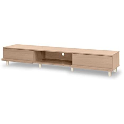 Mobile TV Iris Ohyama In Legno - 180cm, Marrone Chiaro, Porta A Ribalta, Capacità 50kg - Foto 4