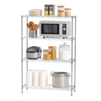 Iris Ohyama, Scaffale per carichi pesanti, armadio portaoggetti, armadio in metallo, ripiano in metallo a 4 livelli, impilabile, altezza regolabile, cucina, garage, ufficio - Metal Rack MR-MM4 - Argen