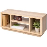 Iris Ohyama, Porta TV/Mobile TV/TV Supporto in legno/Porta TV con ripiani aperti/Porta TV per TV da 43 pollici, Legno massello, Ufficio, Soggiorno - TV Cabinet Standard OTS-100S - Marrone chiaro