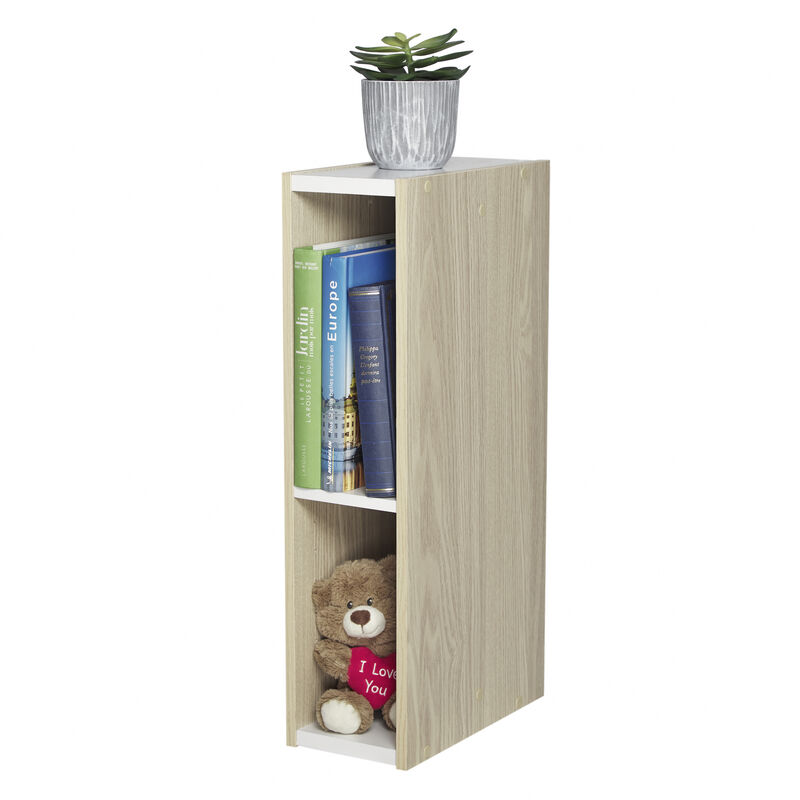 Iris Ohyama, Aufbewahrungseinheit/Kleine Aufbewahrungseinheit, Bücherregal mit 2 Regalen, Design, Modular, Modern, Büro, Schlafzimmer, Wohnzimmer - Raumsparregal - UB-6015 - Hellbraun