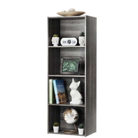 Iris Ohyama EstanterÃa Moderna de Madera de 4 Niveles, Gris, Exposición, Modular, Almacenamiento, para Sala de Estar, Habitación, Oficina, Espacio Ahorrado, LibrerÃa, Montaje Fácil, CX-4