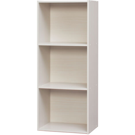 Iris Ohyama, Armadietto, Libreria, Armadietto con 3 Ripiani, Grande Capacità , Multifunzionale, Solido, Ufficio, Camera da Letto, Soggiorno - Office Basic Rack CX-3FN - Rovere Bianco