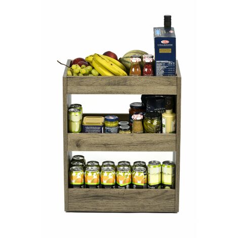 Iris Ohyama, EstanterÃa con ruedas/muebles de almacenamiento con ruedas/carrete/escritorio de madera, Fácil de mover y con ruedas ajustables, Oficina, Casa - Storage Cart - WSW-280 - Marrón (ceniza