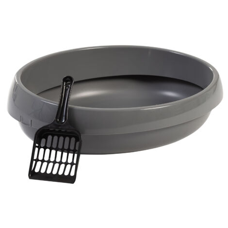 Iris Ohyama Arenero gato con pala, Hasta 4kg, Gris, Caixa de areia para gatos, Caja, Cat Litter Box, Cagadero, Caixa, WC, Fácil limpieza, Libre de BPA, Cat Litter Box, PNE-480