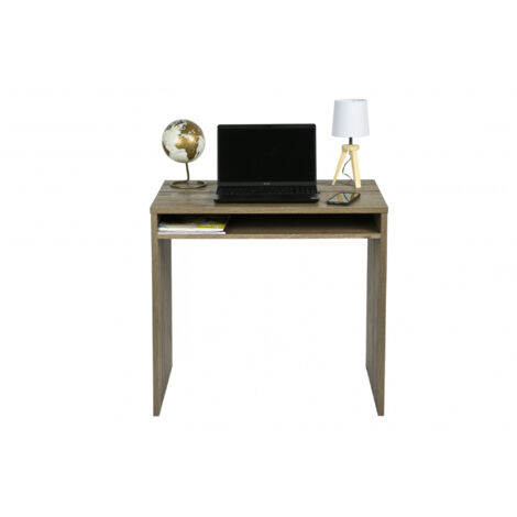 Iris Ohyama, Escritorio con módulo de almacenamiento con estanterÃa/Escritorio de ordenador/Escritorio de madera, Diseño,Robusto, Oficina, Casa - Desk - WDK-800 - Marrón ceniza, W 80 x D 50 x H 75