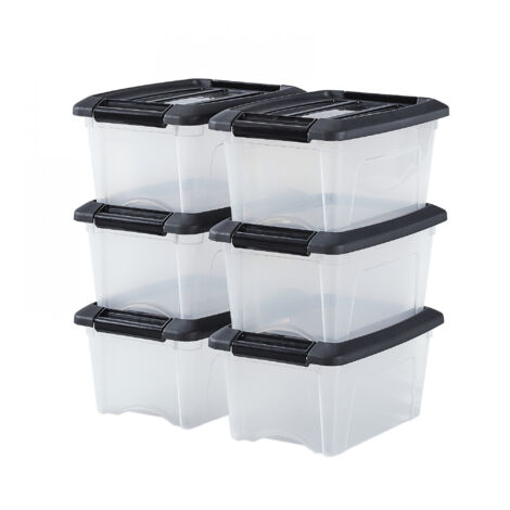 Iris Ohyama Cajas de Almacenaje Plastico con Tapa, 5L, Negro