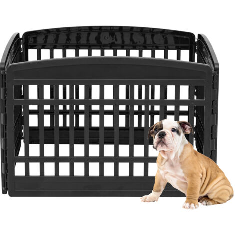 Iris Ohyama Parque para perros con 4 paneles, H60cm, Negro, Jaula gatos, Vallas, Corralito, para Para interiores, exteriores, Conejo, Cercado, Corral perro, Mascotas, rejas, CI-604E Panel