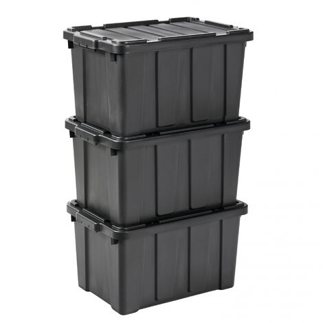 Iris Ohyama 3 Cajas de Organización de Alta Resistencia, 50L, Rojo, Grande, Duradero, Apilable, para Garaje, Estantes, Mudanza, Plástico, Utilidad, Herramientas, DDSKT-450