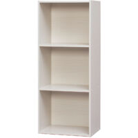 Iris Ohyama, Armadietto, Libreria, Armadietto con 3 Ripiani, Grande Capacità , Multifunzionale, Solido, Ufficio, Camera da Letto, Soggiorno - Office Basic Rack CX-3FN - Rovere Bianco