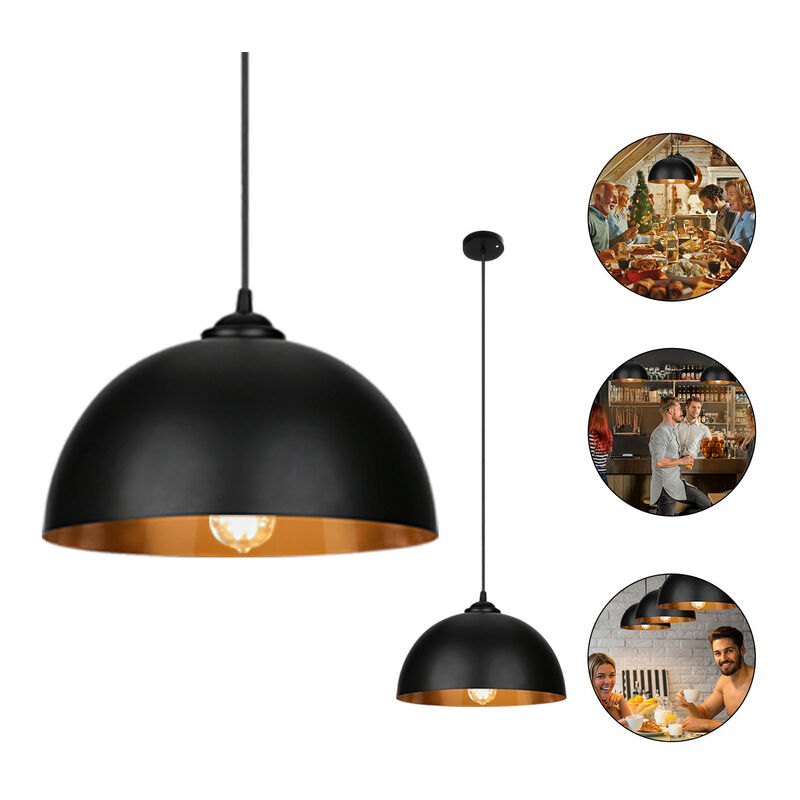 Lampe Suspension Luminaire de Salon LED Lampe Décorative Chanvre Verre 2er  Set