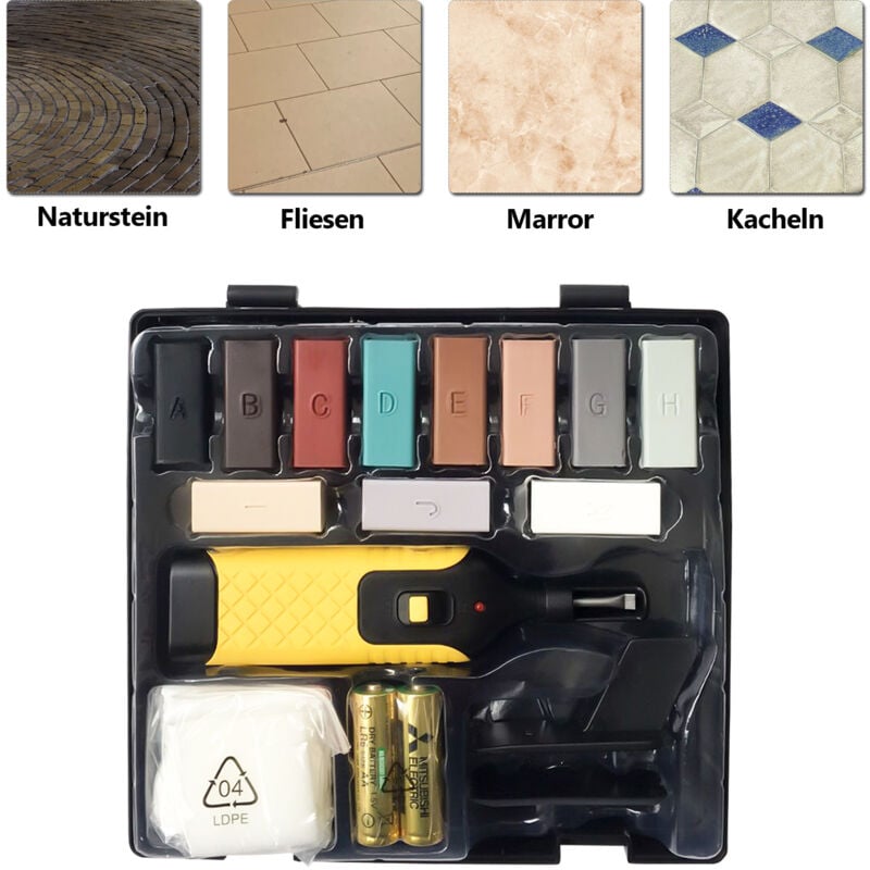 Kit de réparation pour sols plastiques style lino avec 11 couleurs, Peinture / Sols